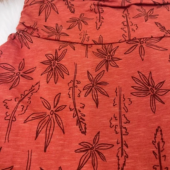 Toad&Co Orange Floral A-Line Skirt - Picture 5 of 5